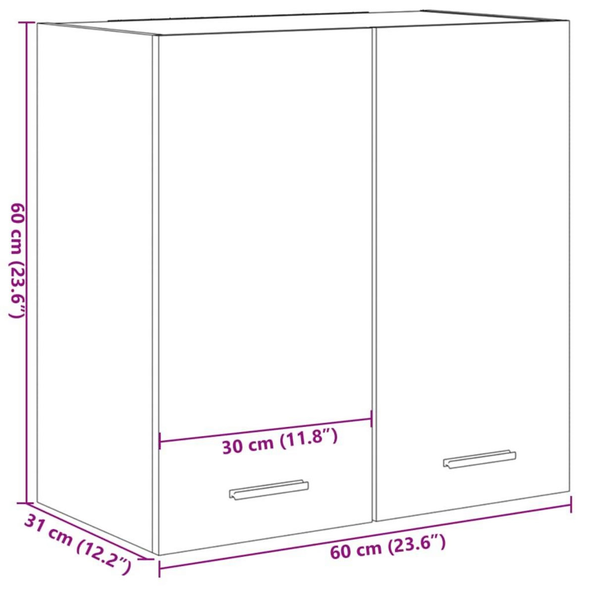 VIDAXL Armoire suspendue Chene sonoma 60x31x60 cm Agglomere