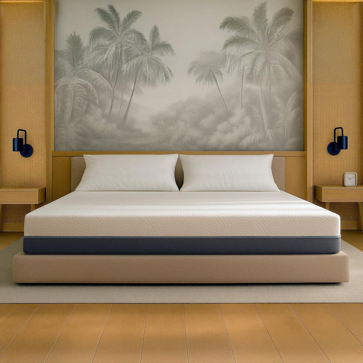 THE WHITE STONE Matelas 80x190 en Mémoire de Forme & Waterfoam | Hauteur 22 cm | Orthopédique, Hypoallergénique & Anti-acariens | Déhoussable & Respirant