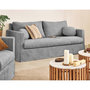 Voir la diapositive 2 : LISA DESIGN Serena - canapé droit déhoussable 3 places en velours texturé
