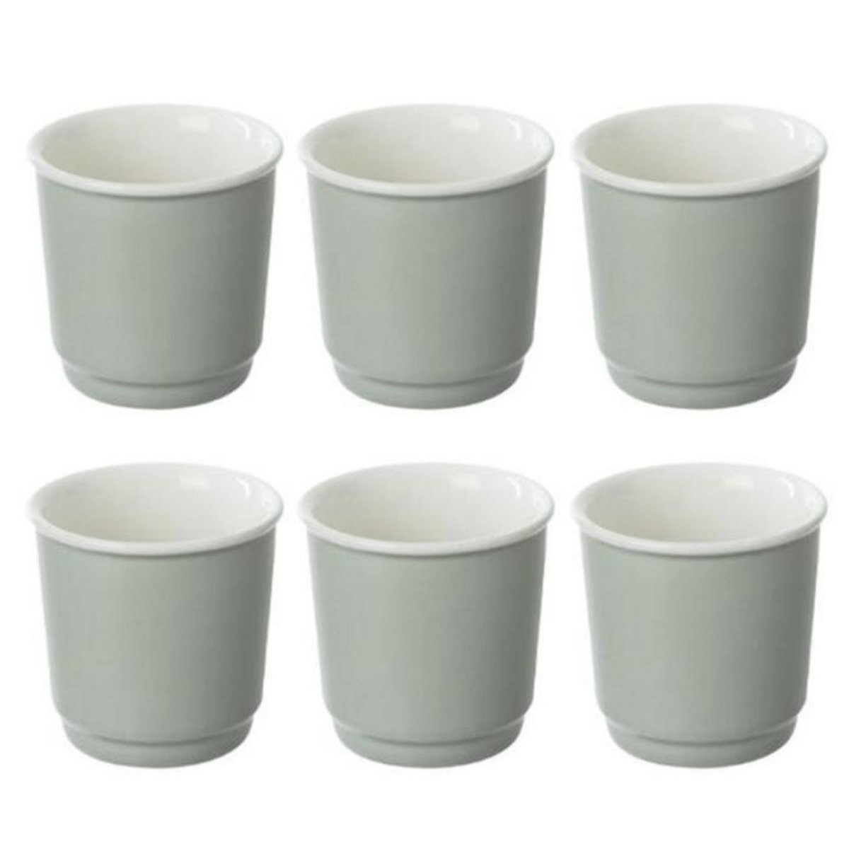 SECRET DE GOURMET Lot de 6 Tasses à Café  Nature  9cl Menthe