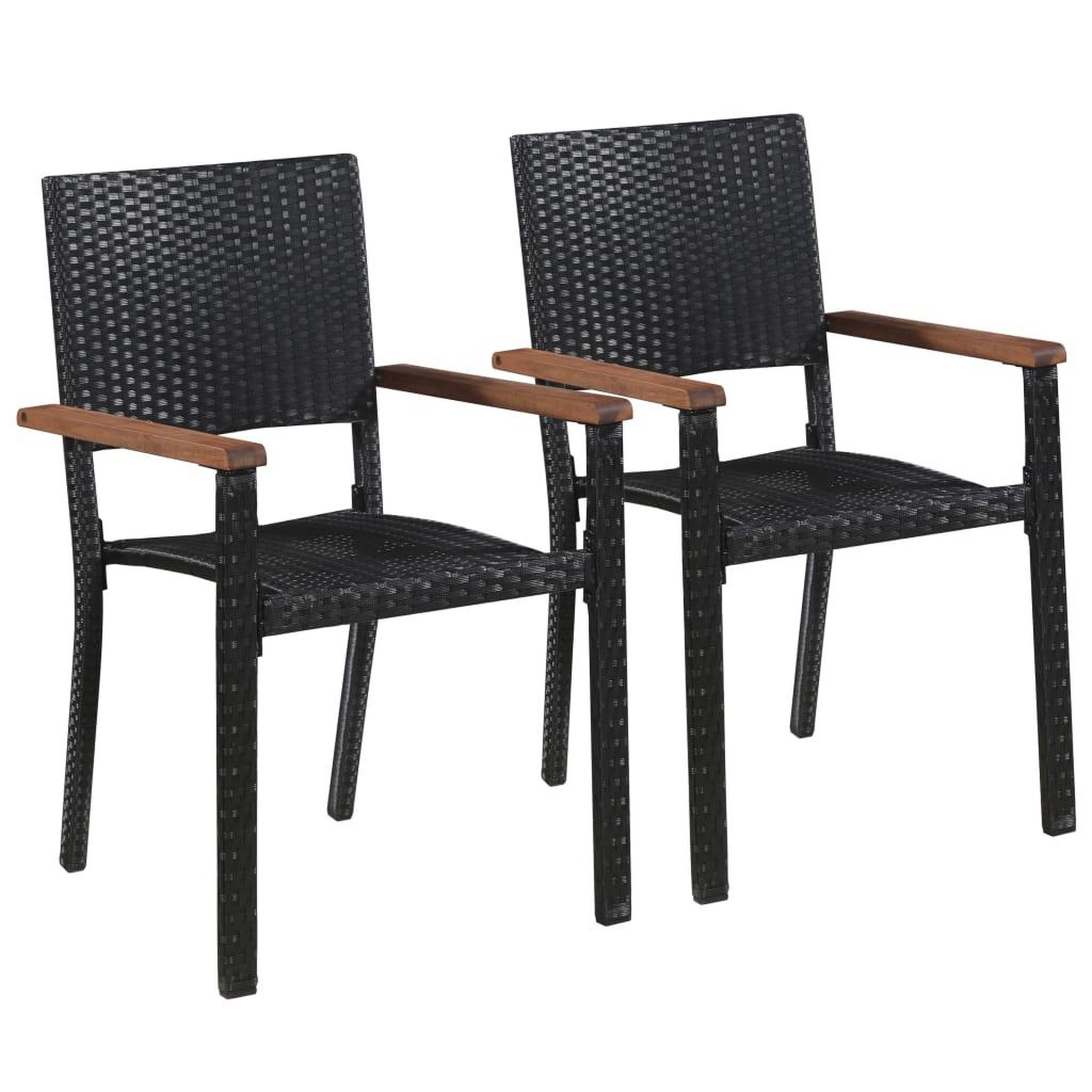 Voir la diapositive 2 : VIDAXL Ensemble a manger de jardin 3 pcs Noir