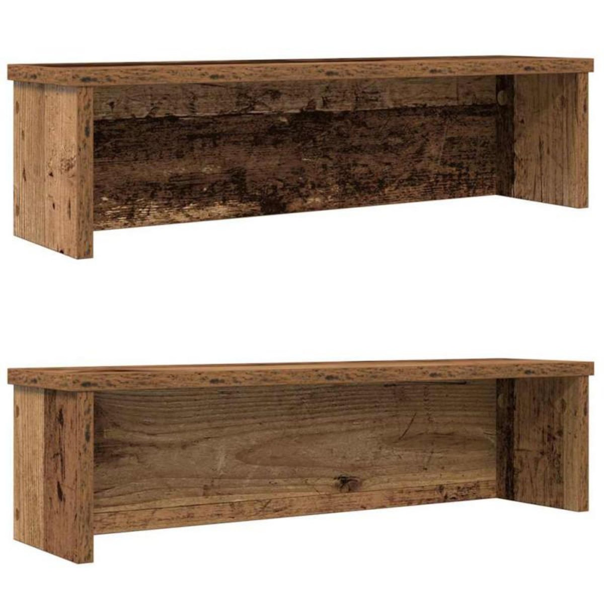 VIDAXL Étagères de cuisine empilables 2 pcs vieux bois 60x15x16 cm