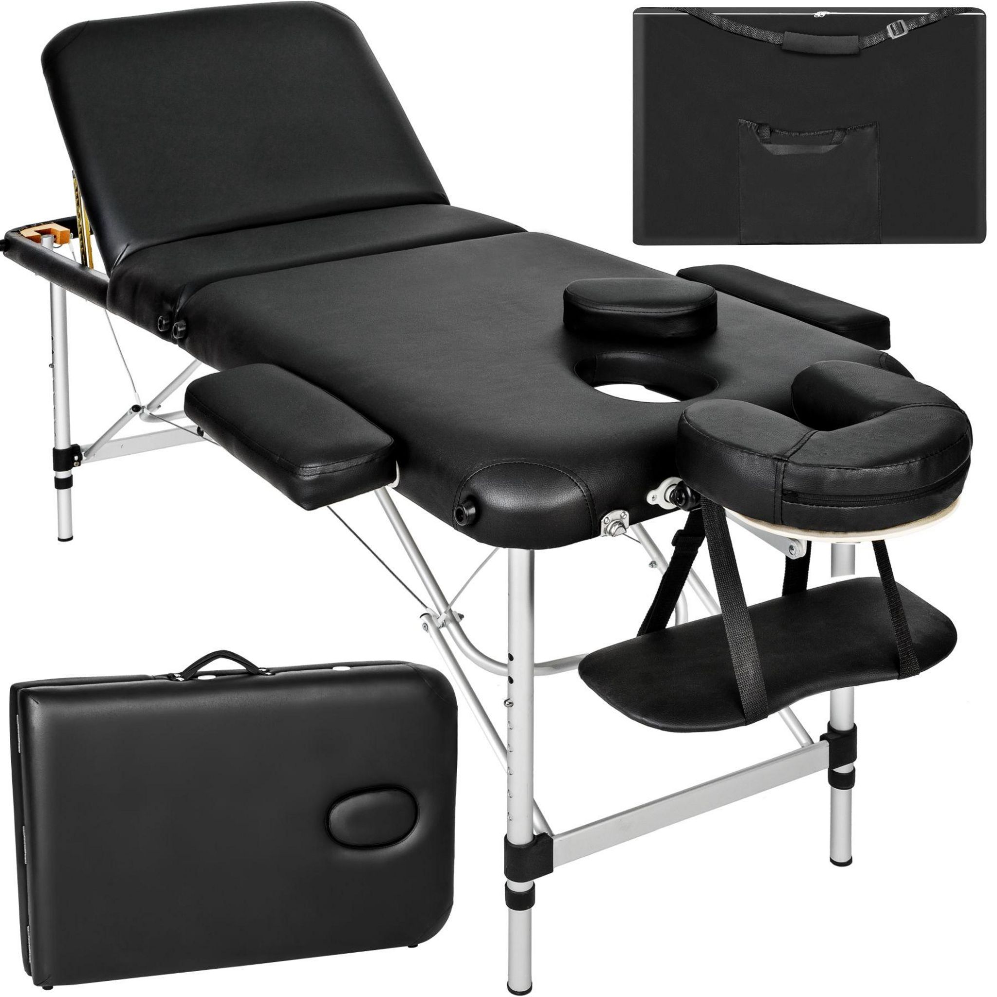 tectake Table de massage Pliante 3 Zones Aluminium Portable + Housse
