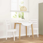 VIDAXL Chaises a manger 2 pcs blanc bois massif caoutchouc