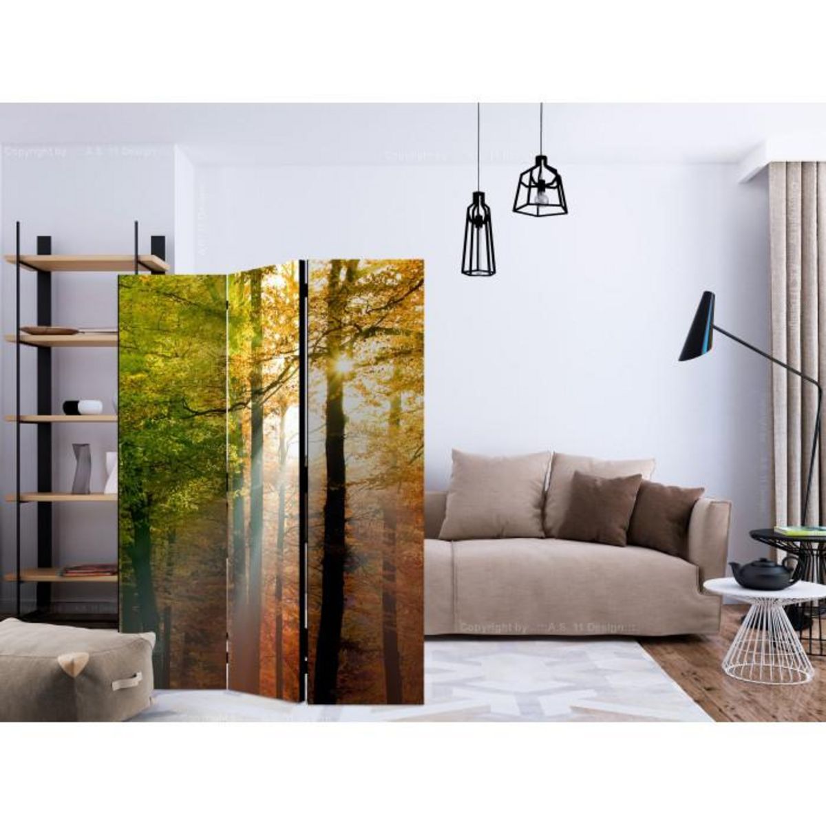 Paris Prix Paravent 3 Volets  Forest Colours  135x172cm