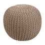 Voir la diapositive 1 : Rendez vous déco Pouf tricot rond en coton jaune moutarde D40 cm - Elisa