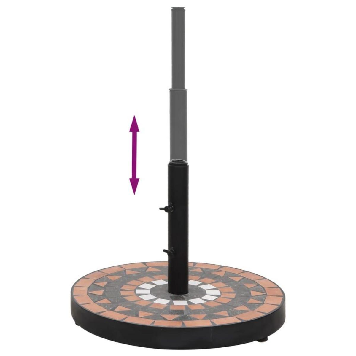 VIDAXL Base de parasol terre cuite et blanc rond 12 kg