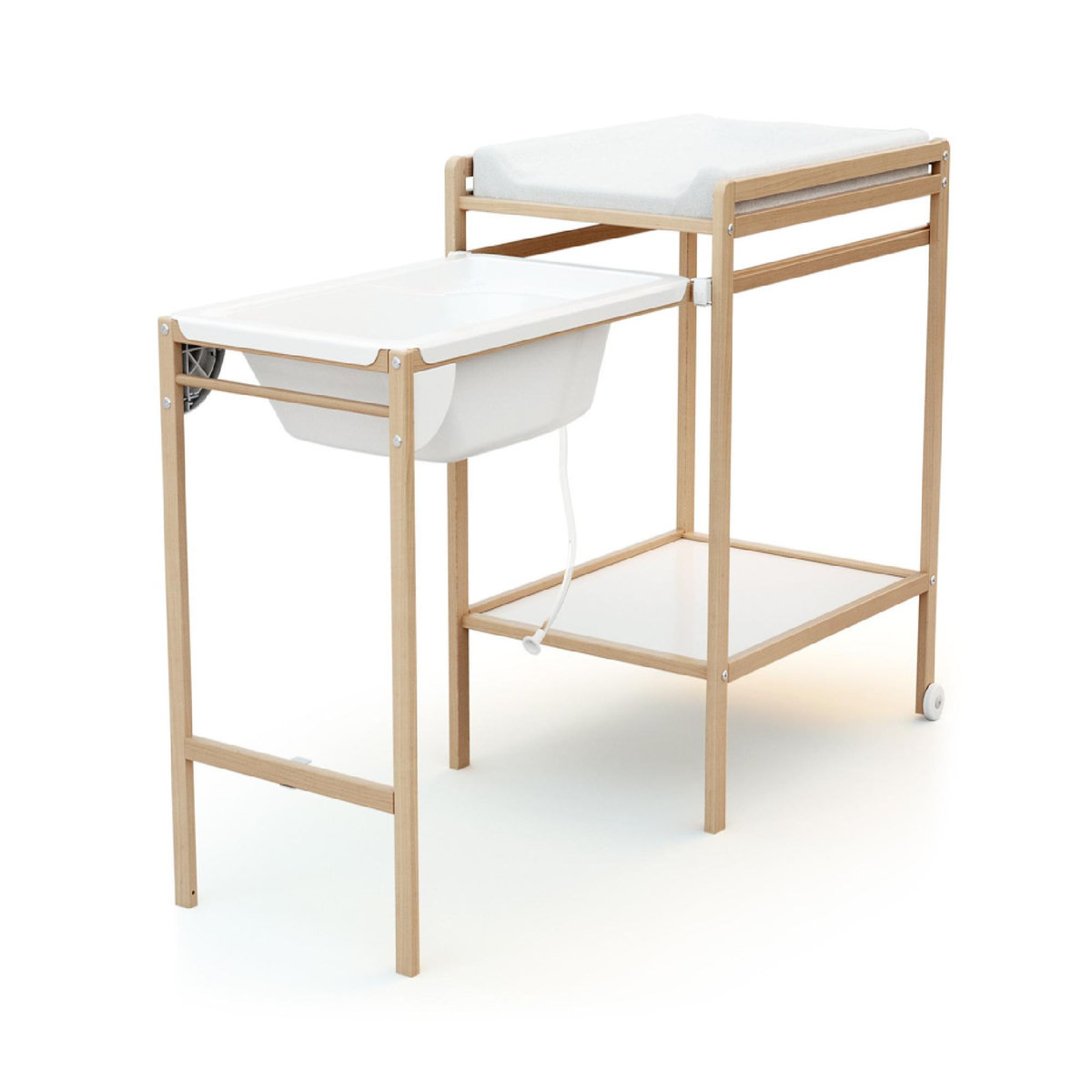 WEBABY Table à Langer avec Baignoire en bois LILO