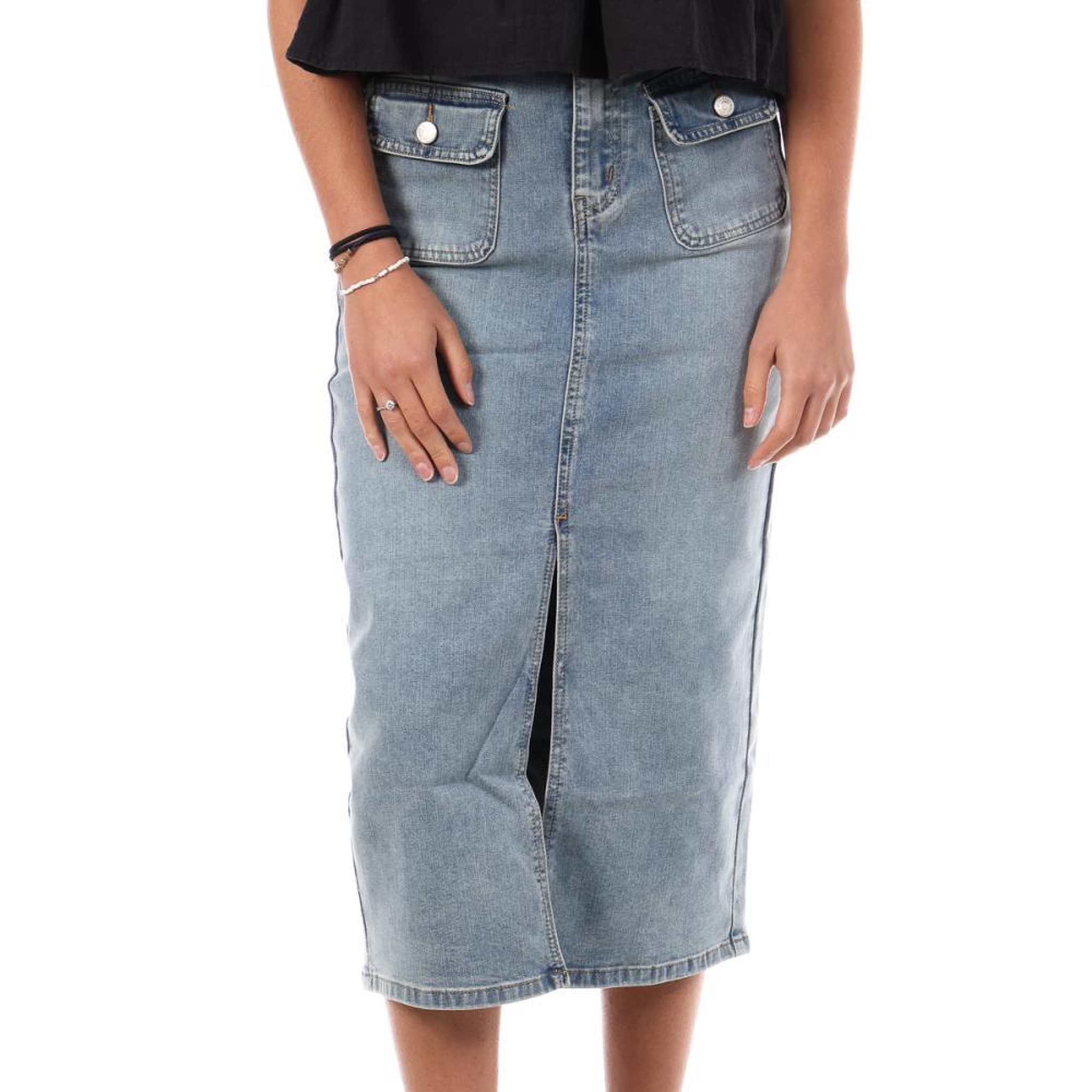 MONDAY PREMIUM Jupe en Jean Bleu Femme Monday Premium Elephant. Coloris disponibles : Bleu