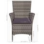 Voir la diapositive 5 : VIDAXL Chaise et tabouret d'exterieur et coussins Resine tressee Gris