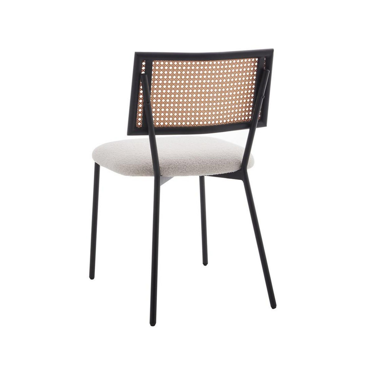 LISA DESIGN Luciano - lot de 4 chaises - en tissu bouclette - beige