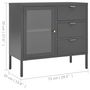 Voir la diapositive 6 : VIDAXL Buffet Anthracite 75x35x70 cm Acier et verre trempe