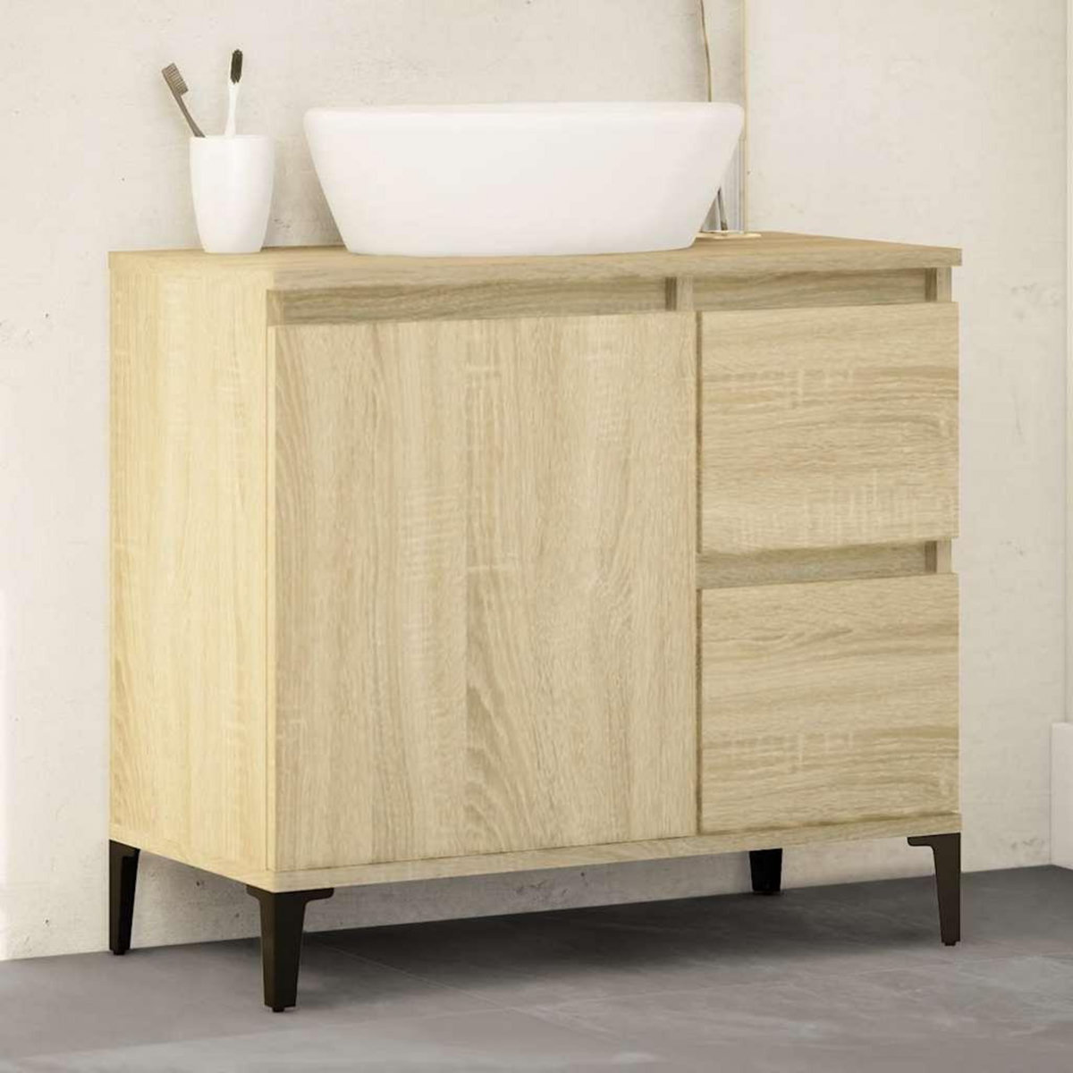 VIDAXL Armoire salle de bain chene sonoma 65x33x60 cm