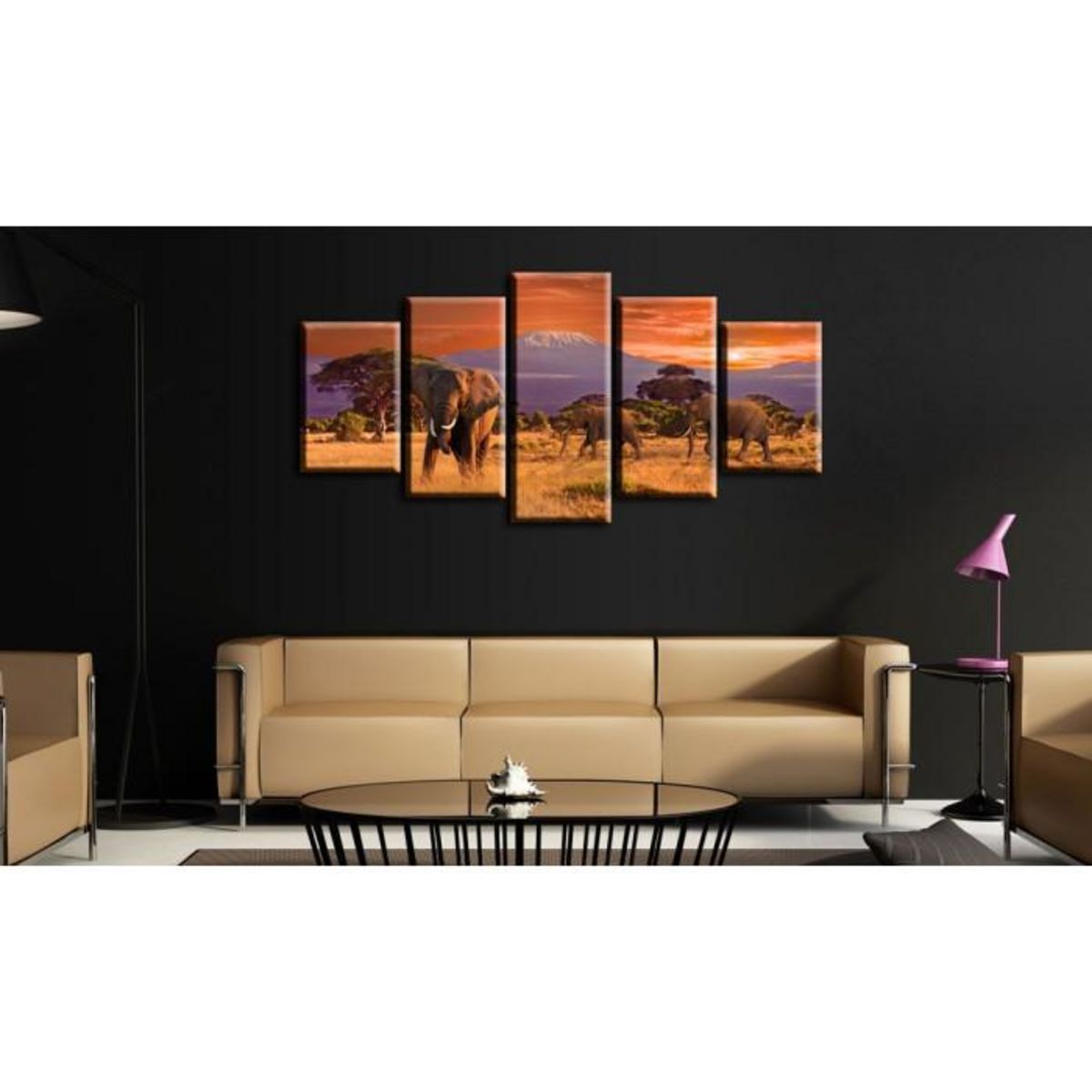 Paris Prix Tableau Imprimé  Afrique : éléphants