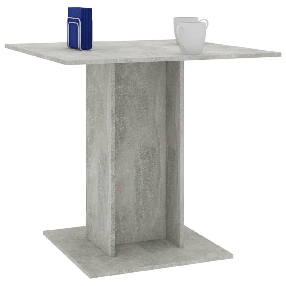 VIDAXL Table a manger Gris beton 80x80x75 cm bois d'ingenierie