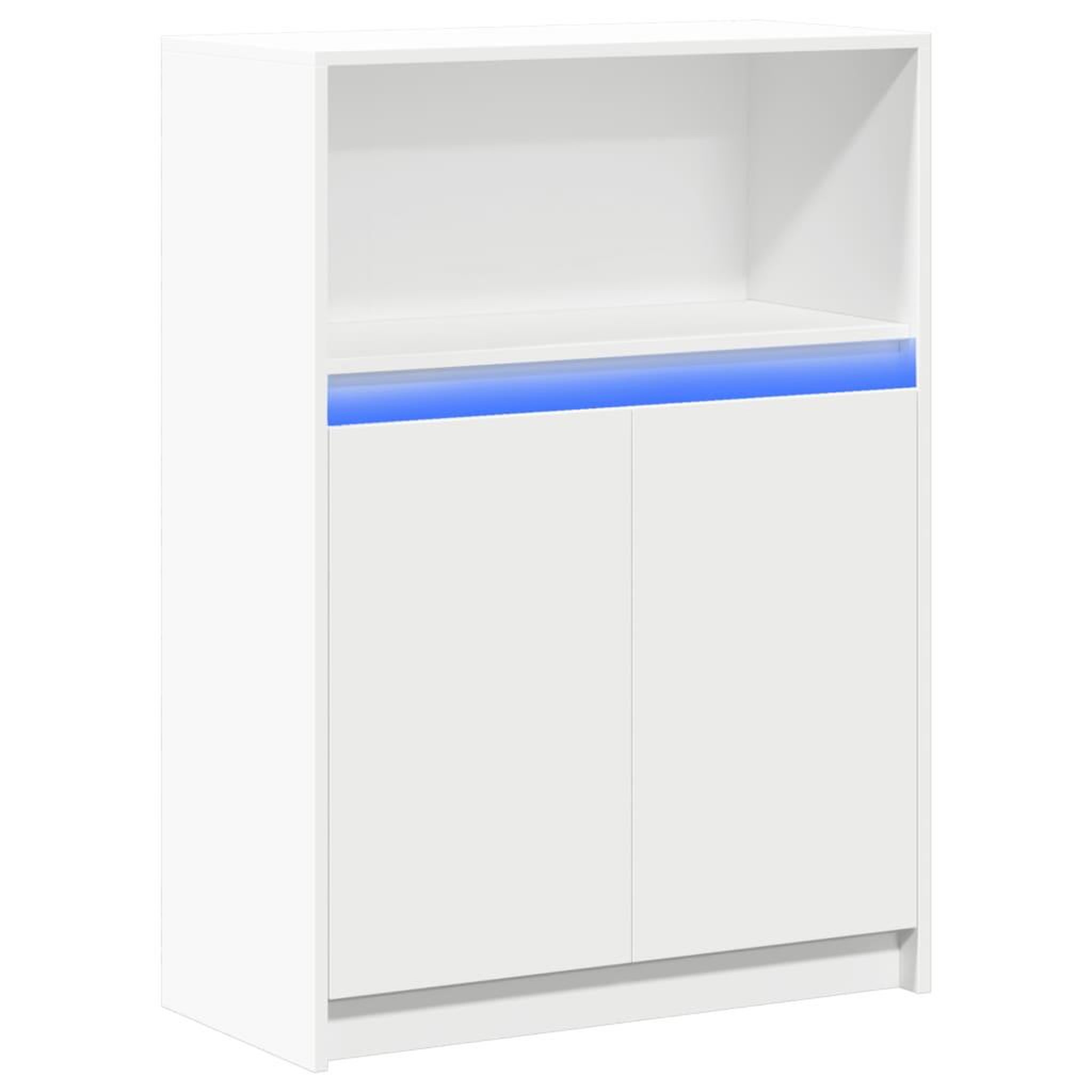 Voir la diapositive 3 : VIDAXL Buffet avec LED blanc 72x34x100 cm bois d'ingenierie