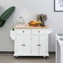 Voir la diapositive 2 : HOMCOM Desserte de cuisine multi rangements 2 tiroirs 2 placard 2 portes avec étagère range-bouteille porte-torchons MDF hévéa