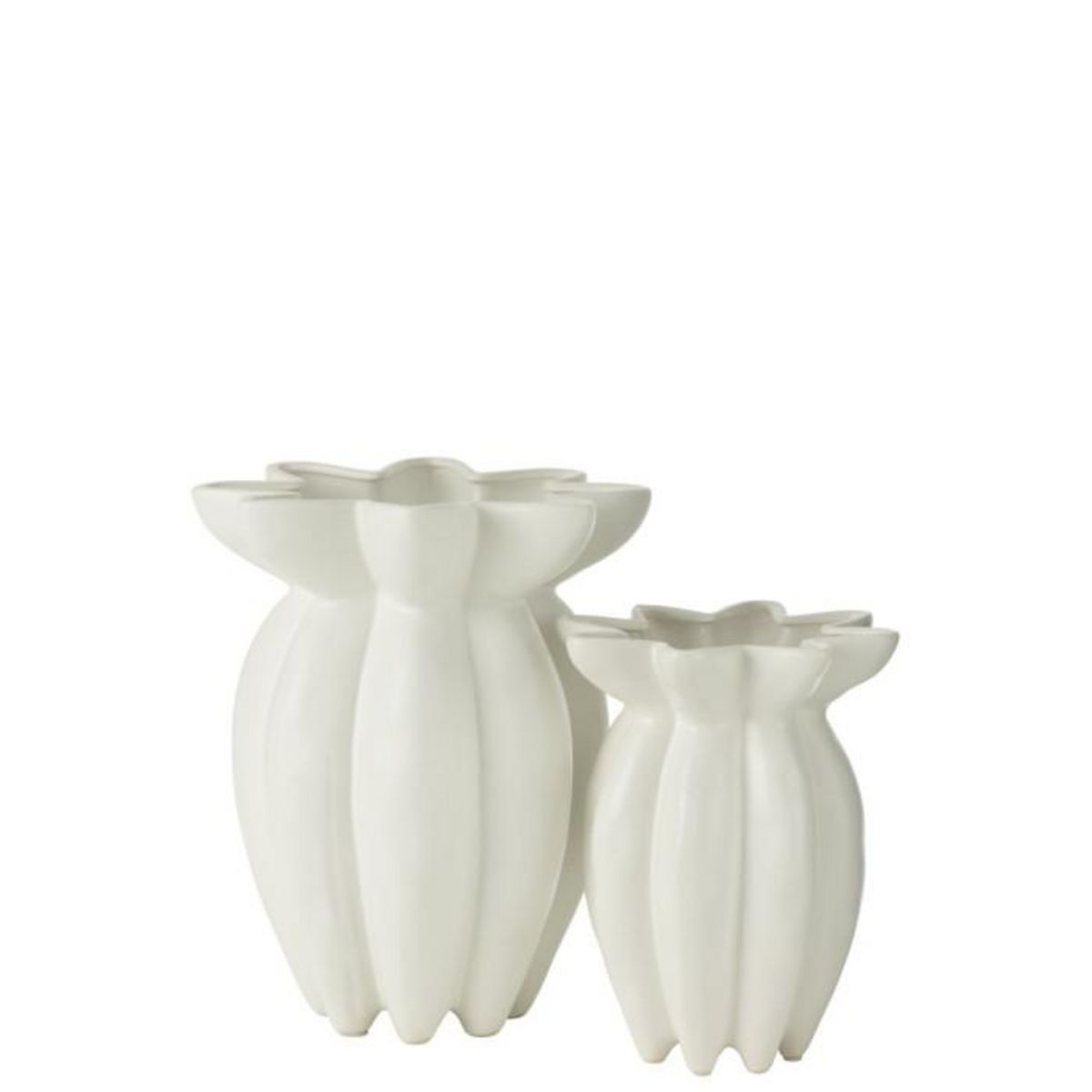 Paris Prix Vase Design en Céramique  Lotus  30cm Blanc