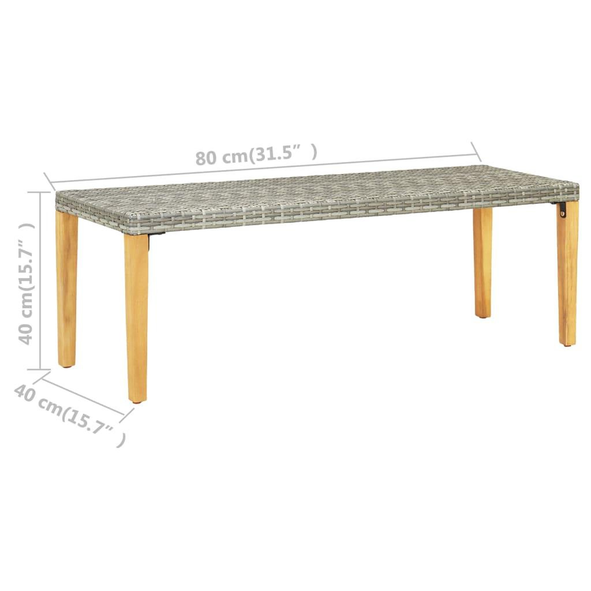 Voir la diapositive 6 : VIDAXL Banc de jardin 80 cm Resine tressee Gris