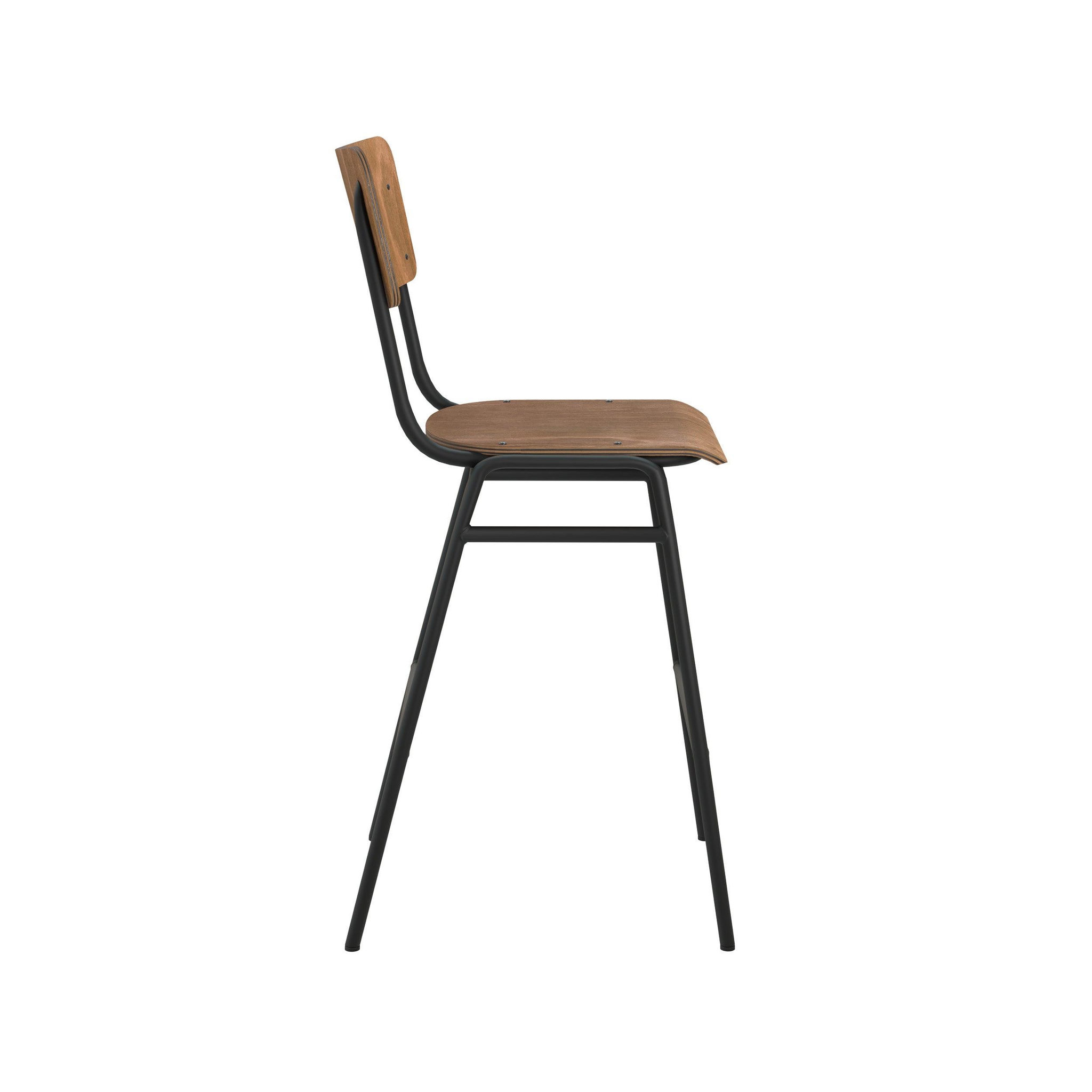 Voir la diapositive 6 : MAISON PAVANE Lot de 2 chaises pour îlot central 66 cm en bois foncé-clem