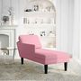 Voir la diapositive 2 : VIDAXL Fauteuil long avec coussin et accoudoir droit rose velours