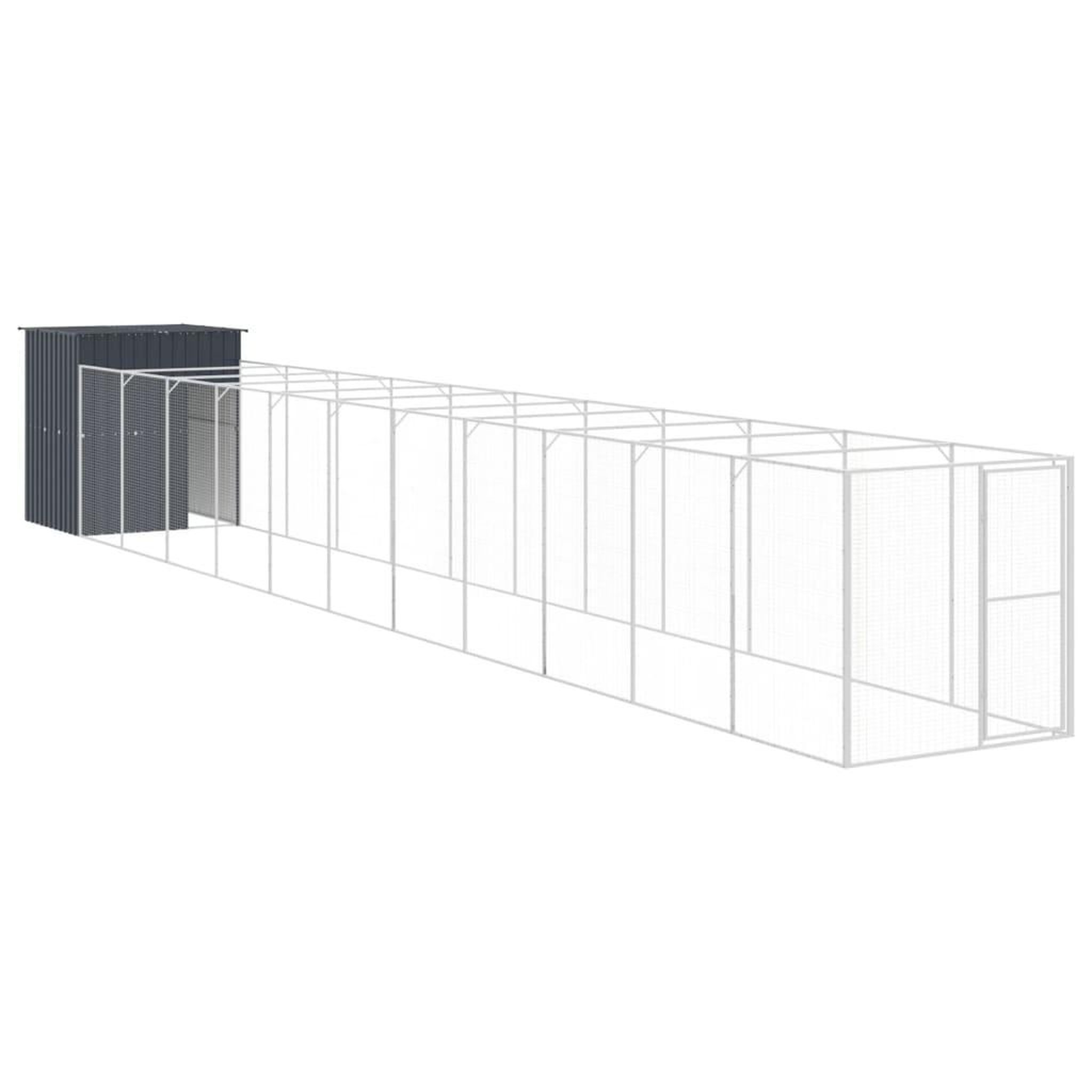 Voir la diapositive 5 : VIDAXL Niche pour chien avec cour anthracite 165x1271x181 cm