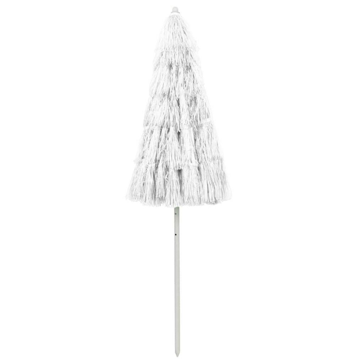 VIDAXL Parasol de plage Hawaii blanc 240 cm