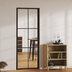 VIDAXL Porte interieure Verre ESG et aluminium 76x201,5 cm Noir