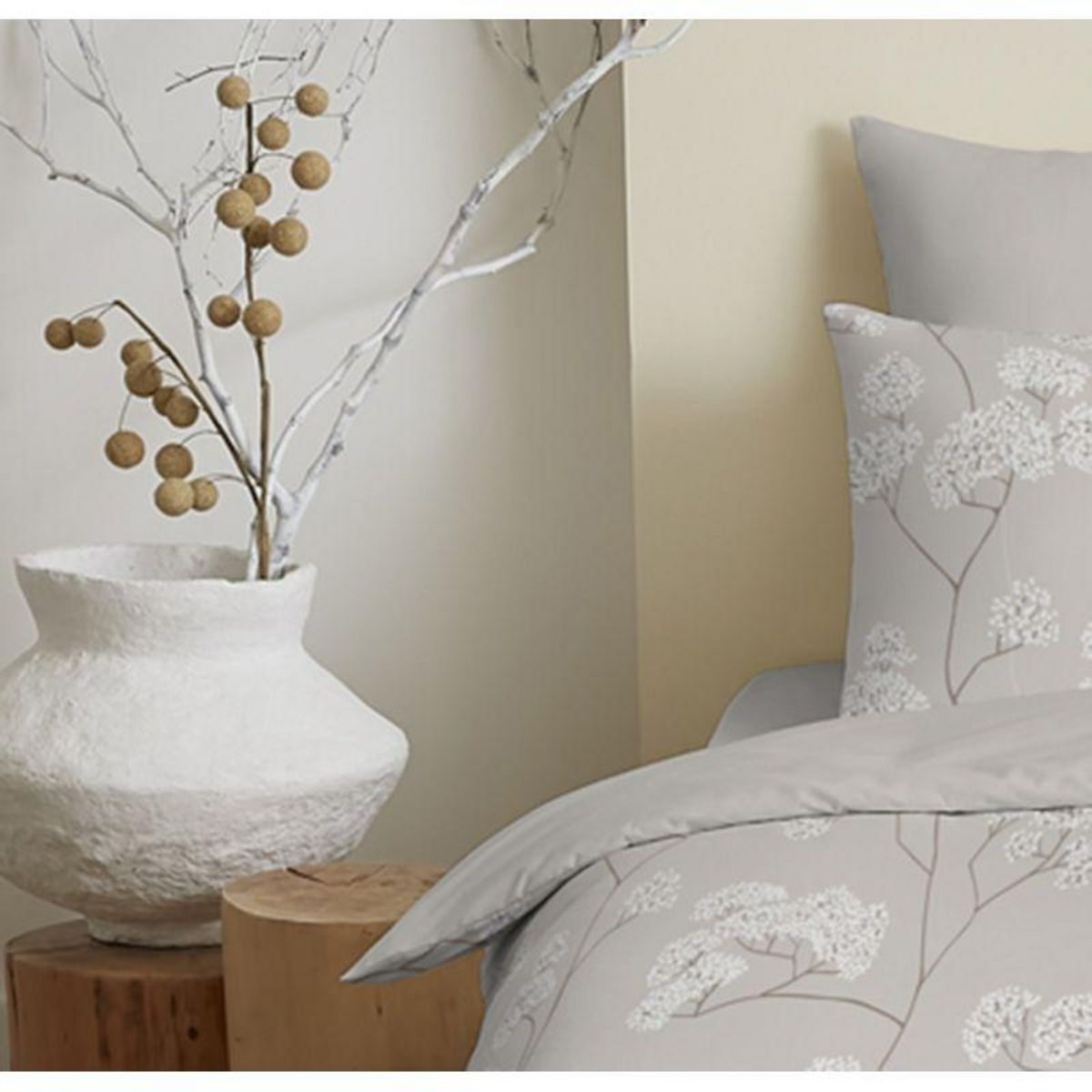 COTON PUR Pack complet housse de couette réversible pour lit 90 x 190 cm Landscape naturel