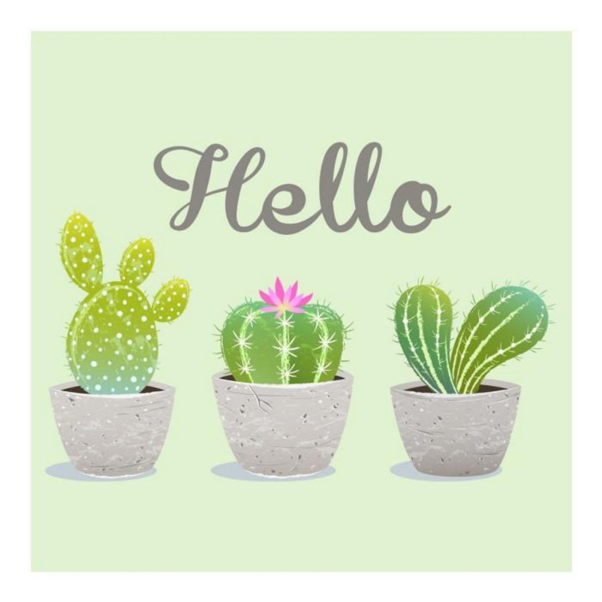 Paris Prix Lot de 20 Serviettes en Papier  Hello Cactus  33x33cm Vert