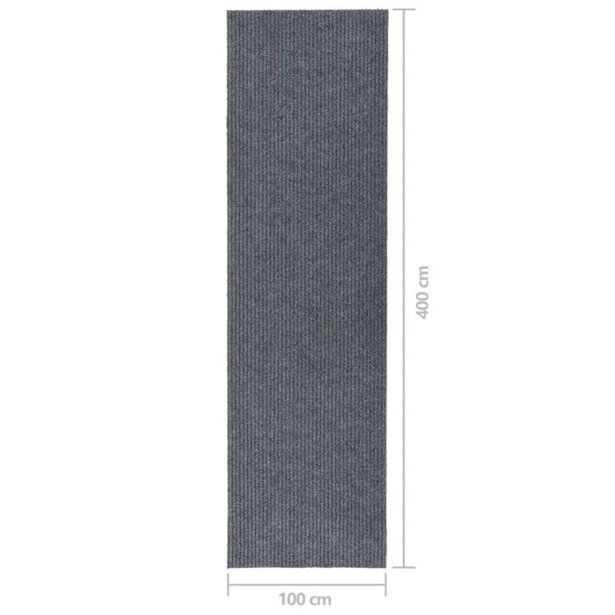 VIDAXL Tapis 100x400 cm Gris