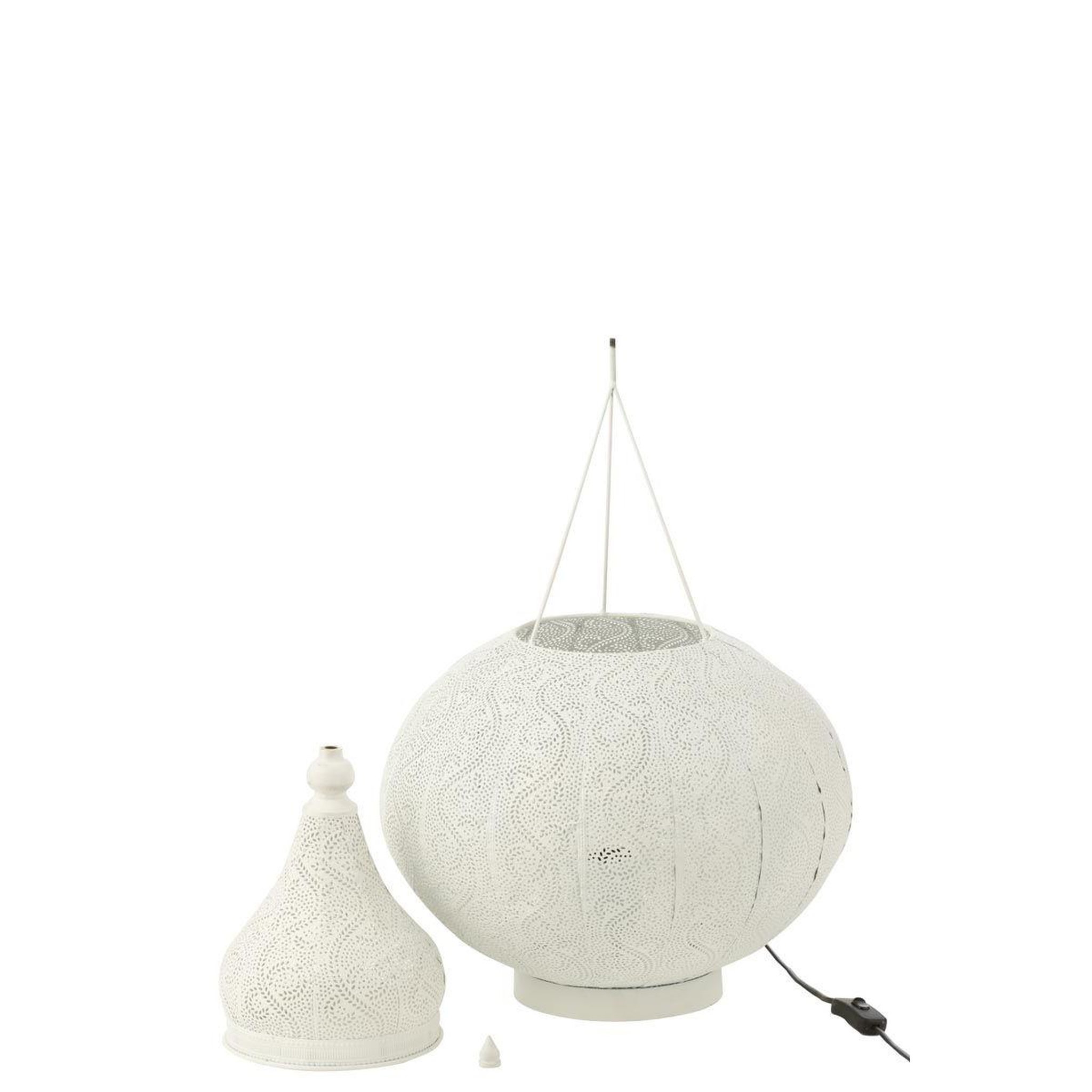 Voir la diapositive 2 : J-LINE Lampe à poser en métal  aladin  59cm blanc