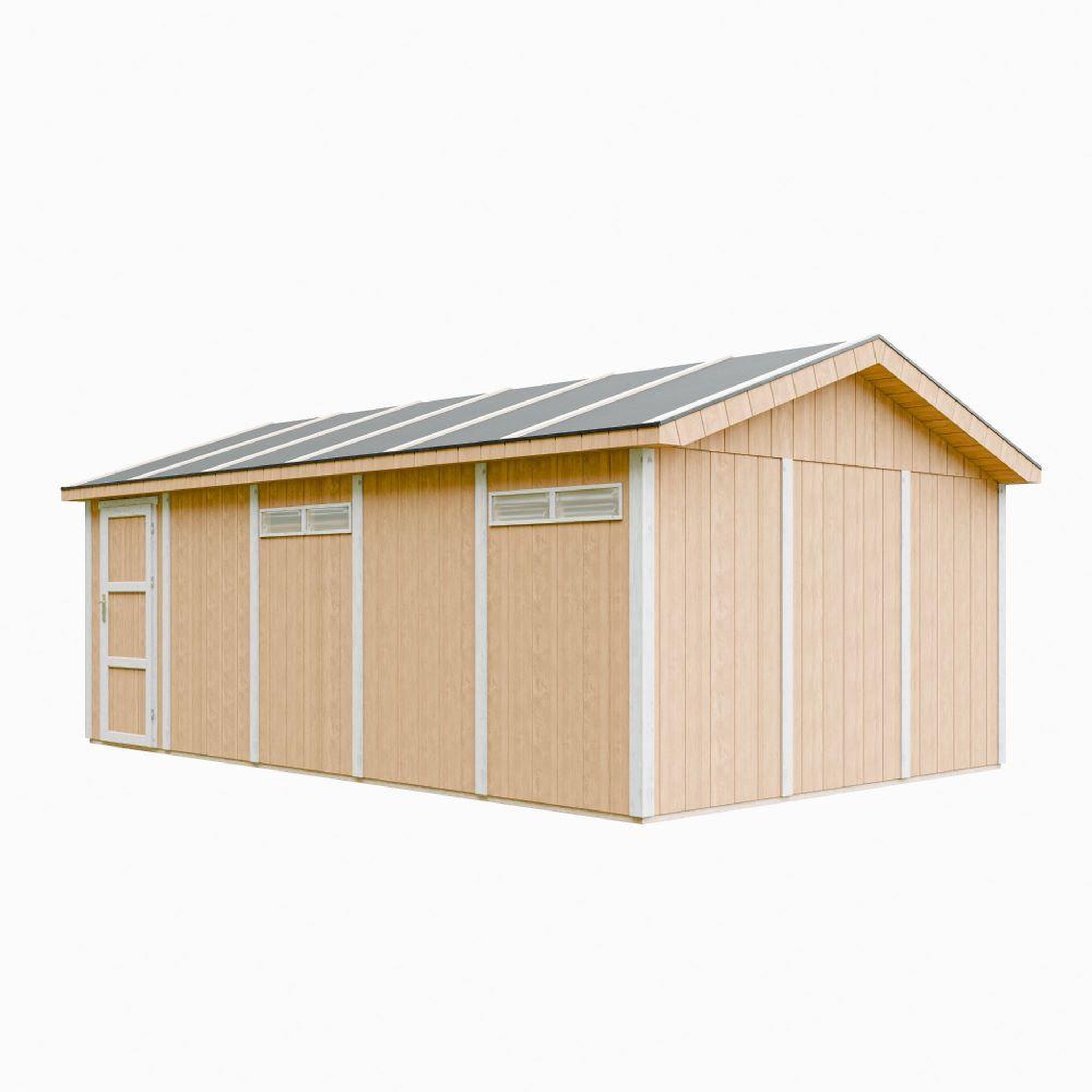 Voir la diapositive 2 : TIMBELA Garage qualité premium 21 m²- l378xl648 cm construction en panneaux lp smartsidem992b