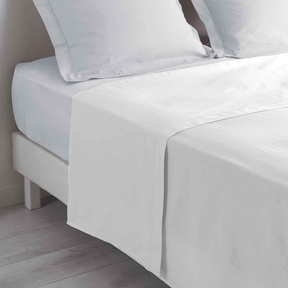 Paris Prix Drap Plat en Coton  Biolina  240x300cm Blanc