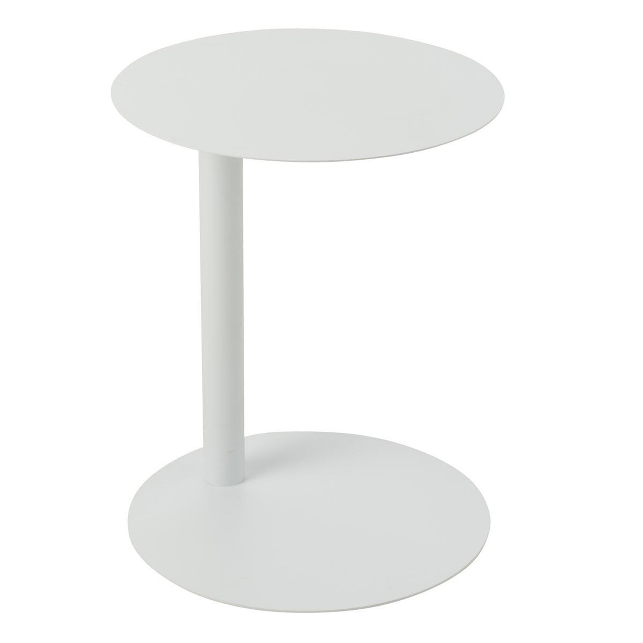 J-LINE Table d'appoint ronde en métal  reva  50cm blanc
