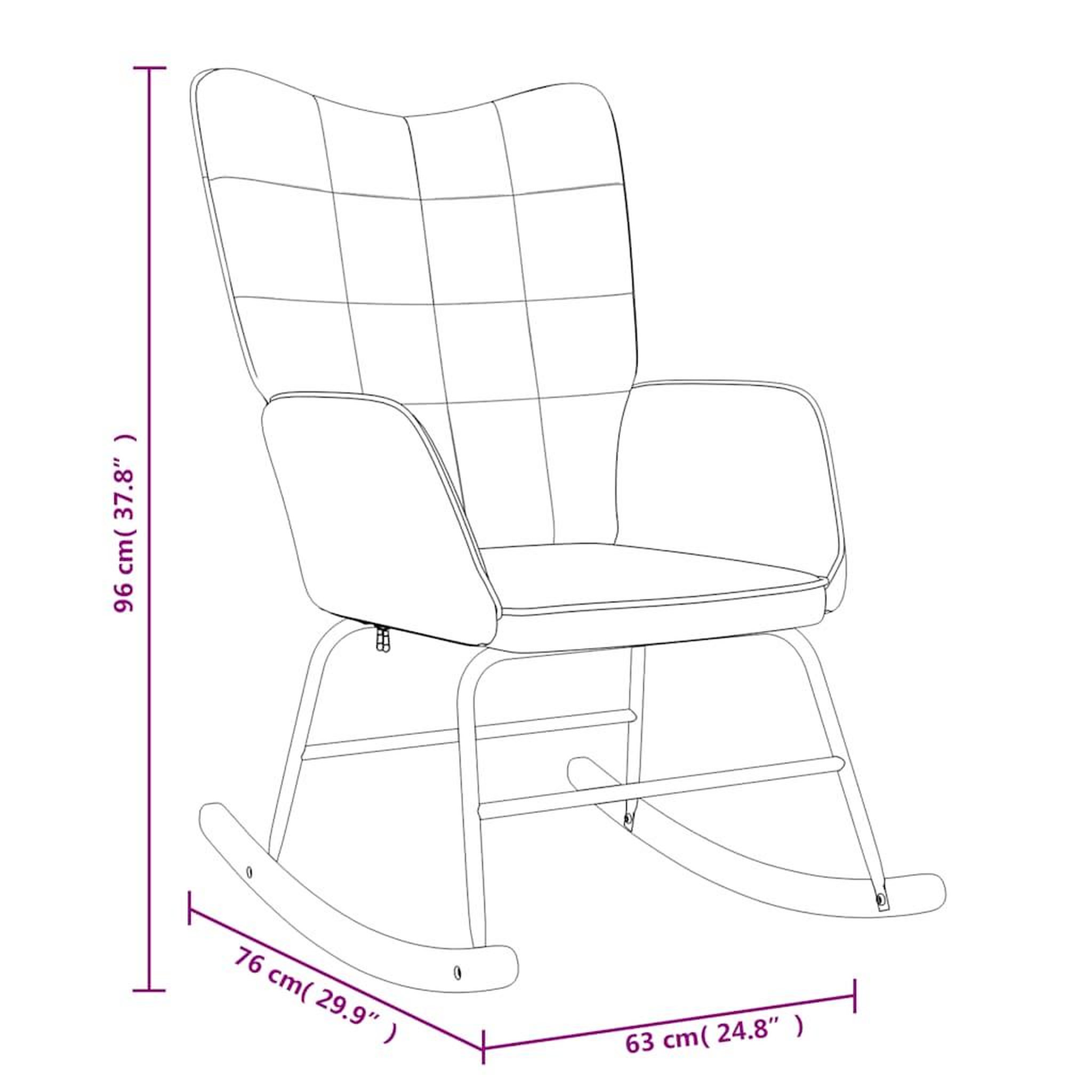 Voir la diapositive 6 : VIDAXL Chaise a bascule avec tabouret Jaune moutarde Tissu