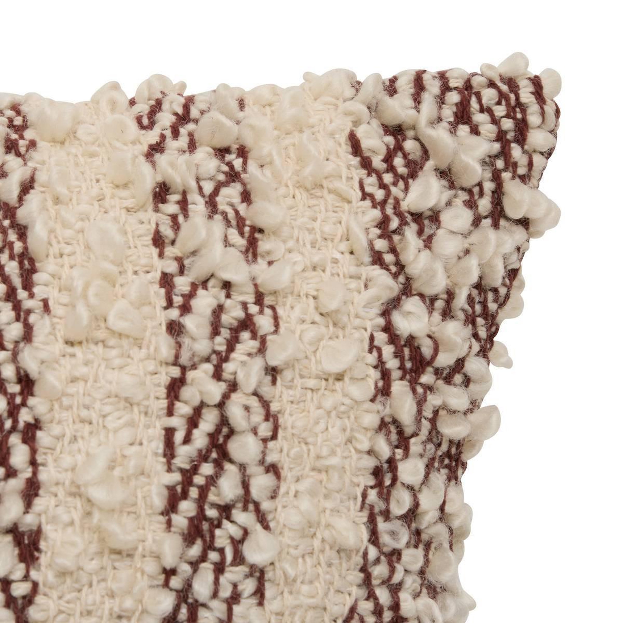 Voir la diapositive 2 : ATMOSPHERA Coussin déco bouclette  beryl  30x50cm marron tonka