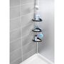 Voir la diapositive 2 : Wenko Etagère de douche extensible Wave - L. 27 x H. 70/260 cm - Noir