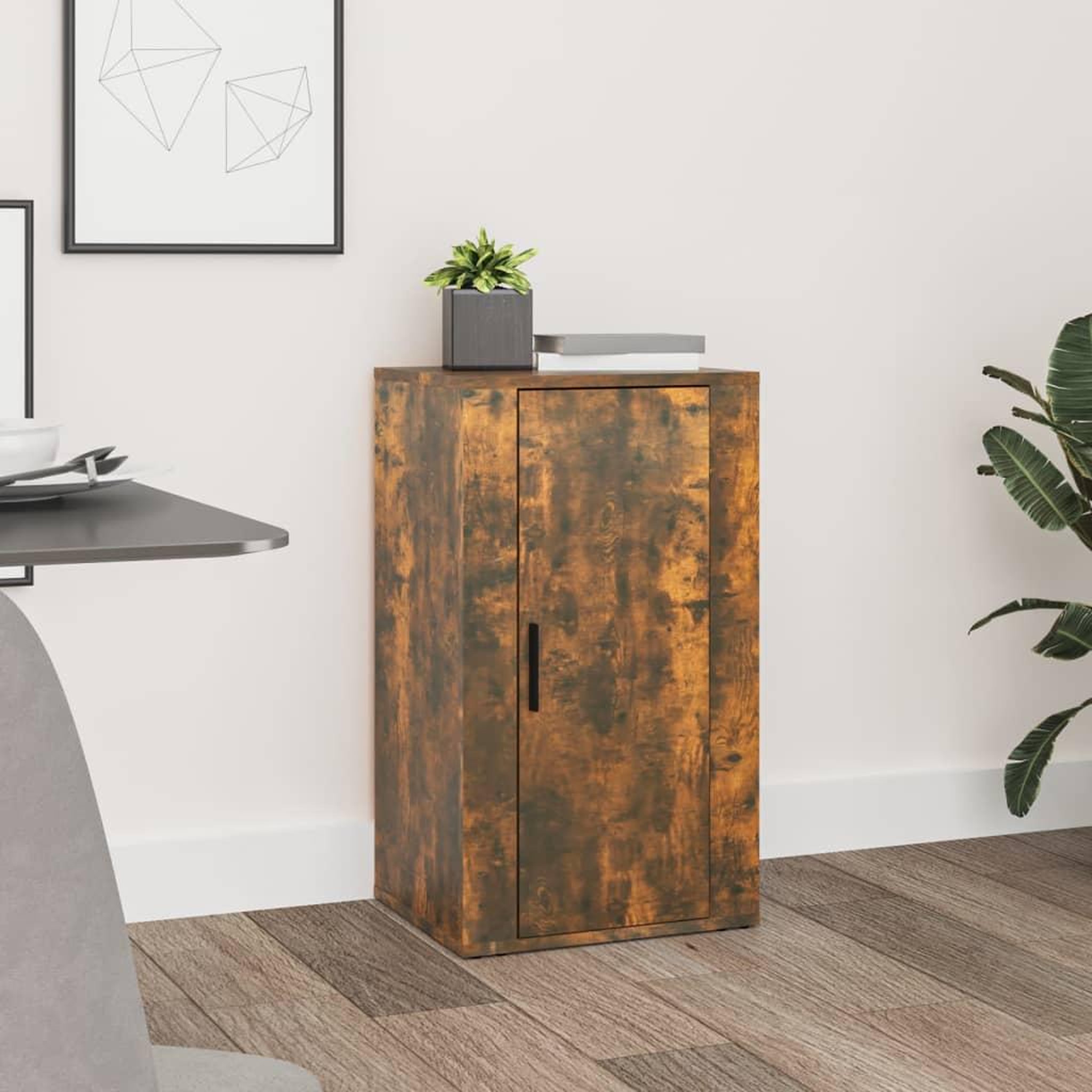 Voir la diapositive 1 : VIDAXL Buffet Chene fume 40x33x70 cm Bois d'ingenierie