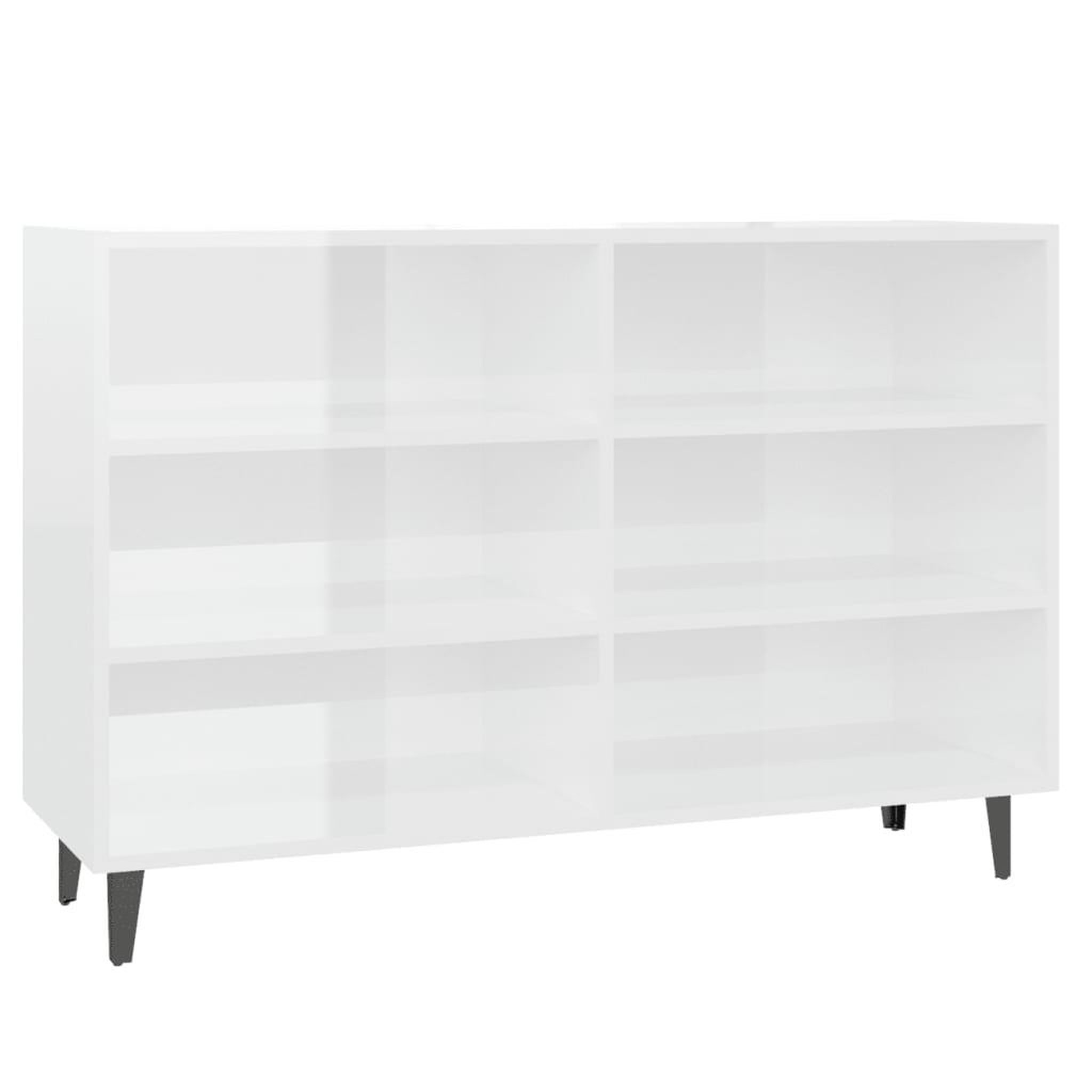Voir la diapositive 2 : VIDAXL Buffet blanc brillant 103,5x35x70 cm bois d'ingenierie