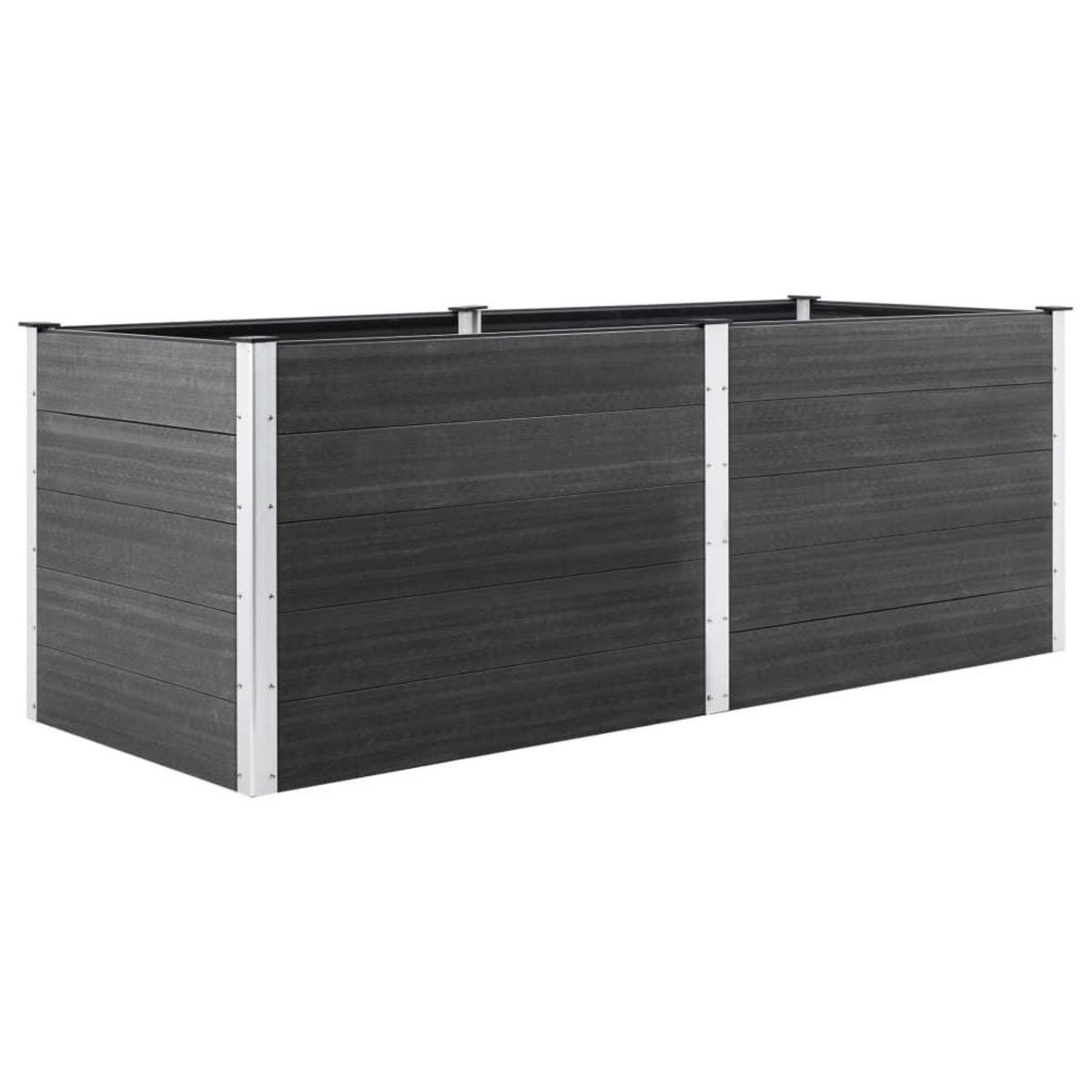 VIDAXL Lit sureleve de jardin 250x50x91 cm WPC Gris