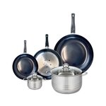 ELO Ensemble de 3 Poêles de cuisson 20, 24 et 32 cm et 2 faitouts 12 et 24 cm Elo Prima Brillant