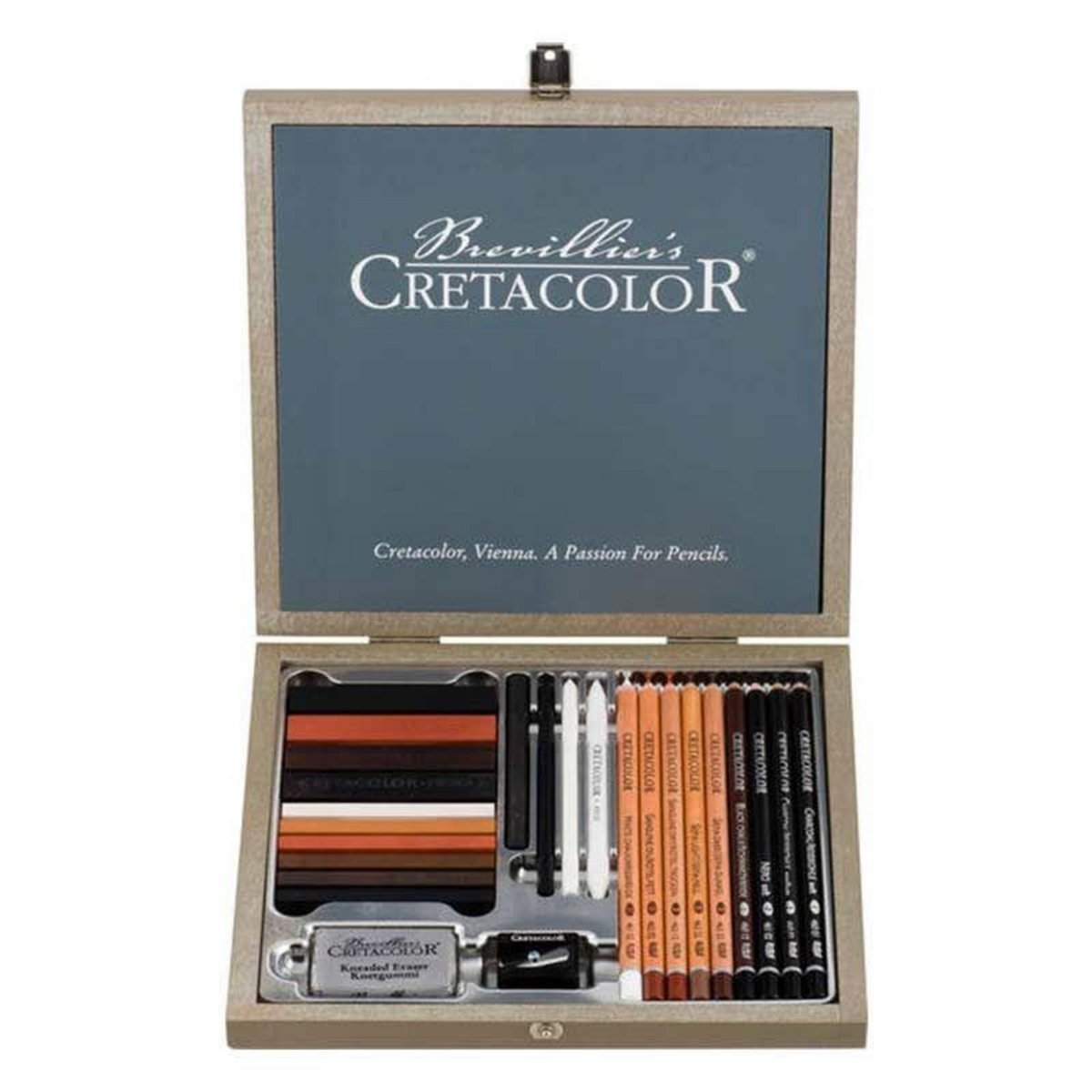 BREVILLIER'S CRETACOLOR Coffret à dessin bois Passion - 25 pièces