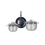 ELO Ensemble de 1 Poêle de cuisson 20 cm et 2 faitouts 16 et 20 cm Elo Prima Brillant