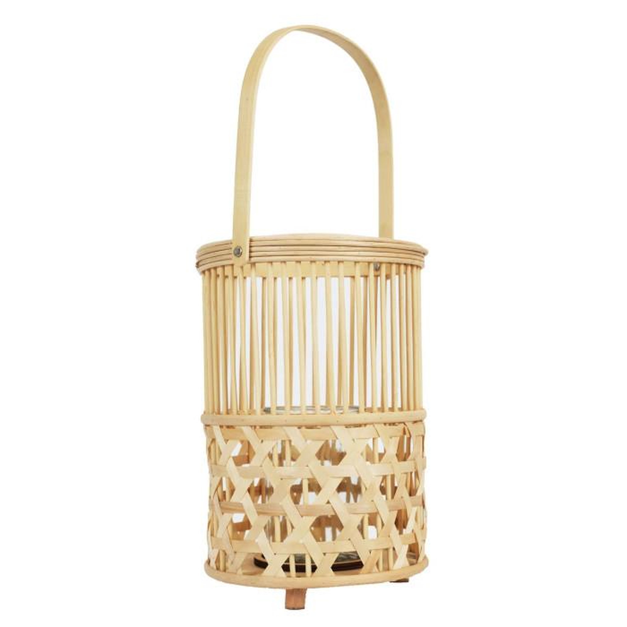 Voir la diapositive 3 : Paris Prix Lanterne en Bambou  Anse Tressée  55cm Naturel