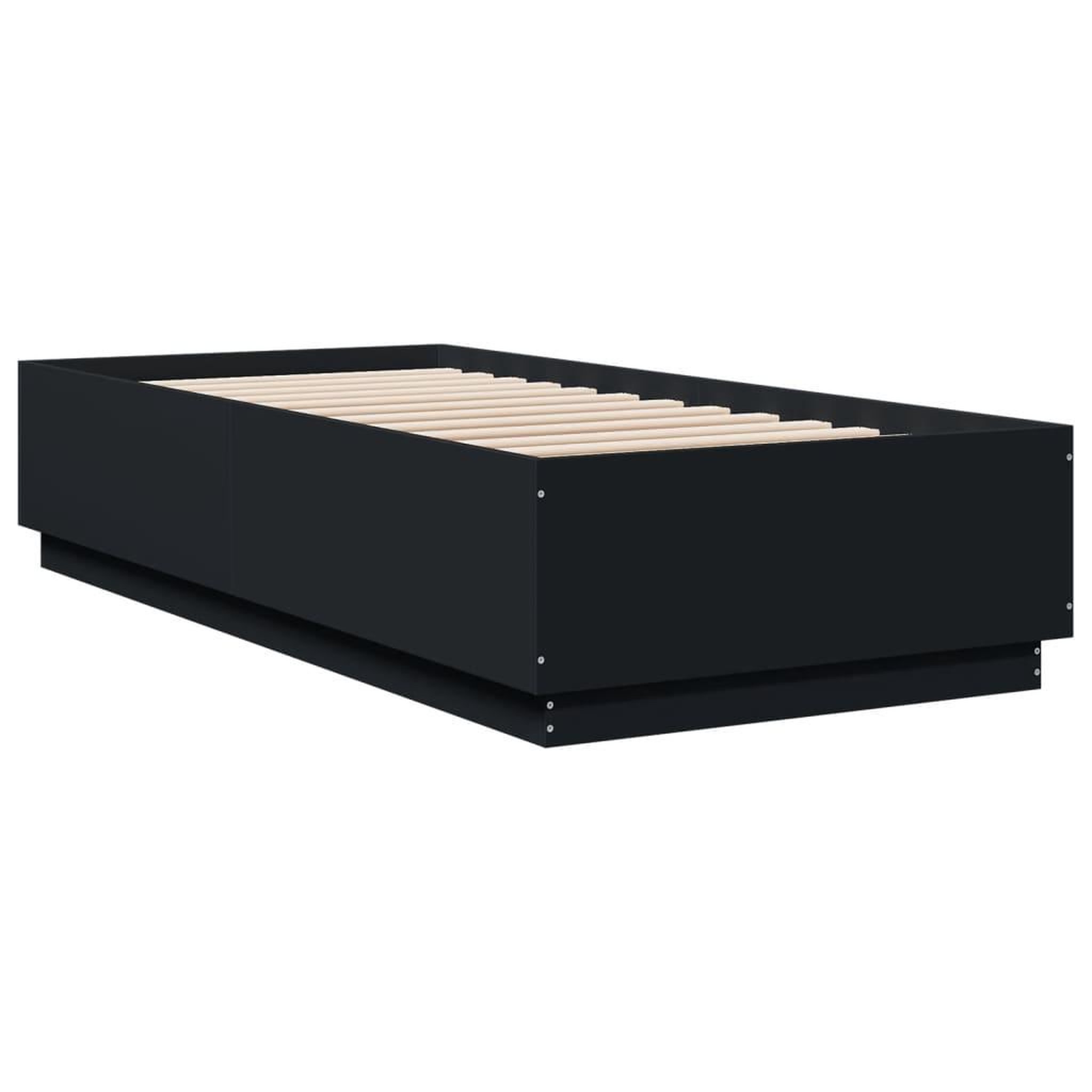 Voir la diapositive 3 : VIDAXL Cadre de lit avec LED sans matelas noir 90x200 cm