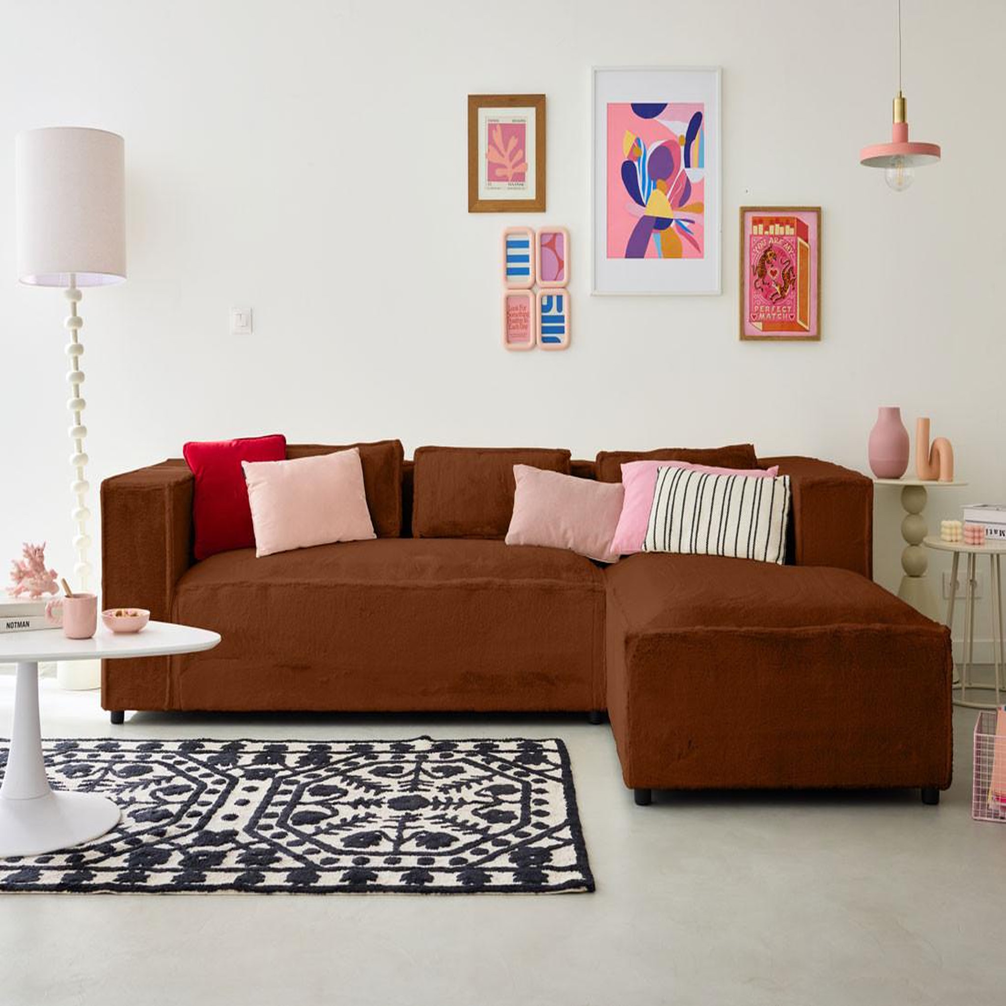 Voir la diapositive 1 : LISA DESIGN Stella - canapé d'angle droit - 4 places - en fausse fourrure