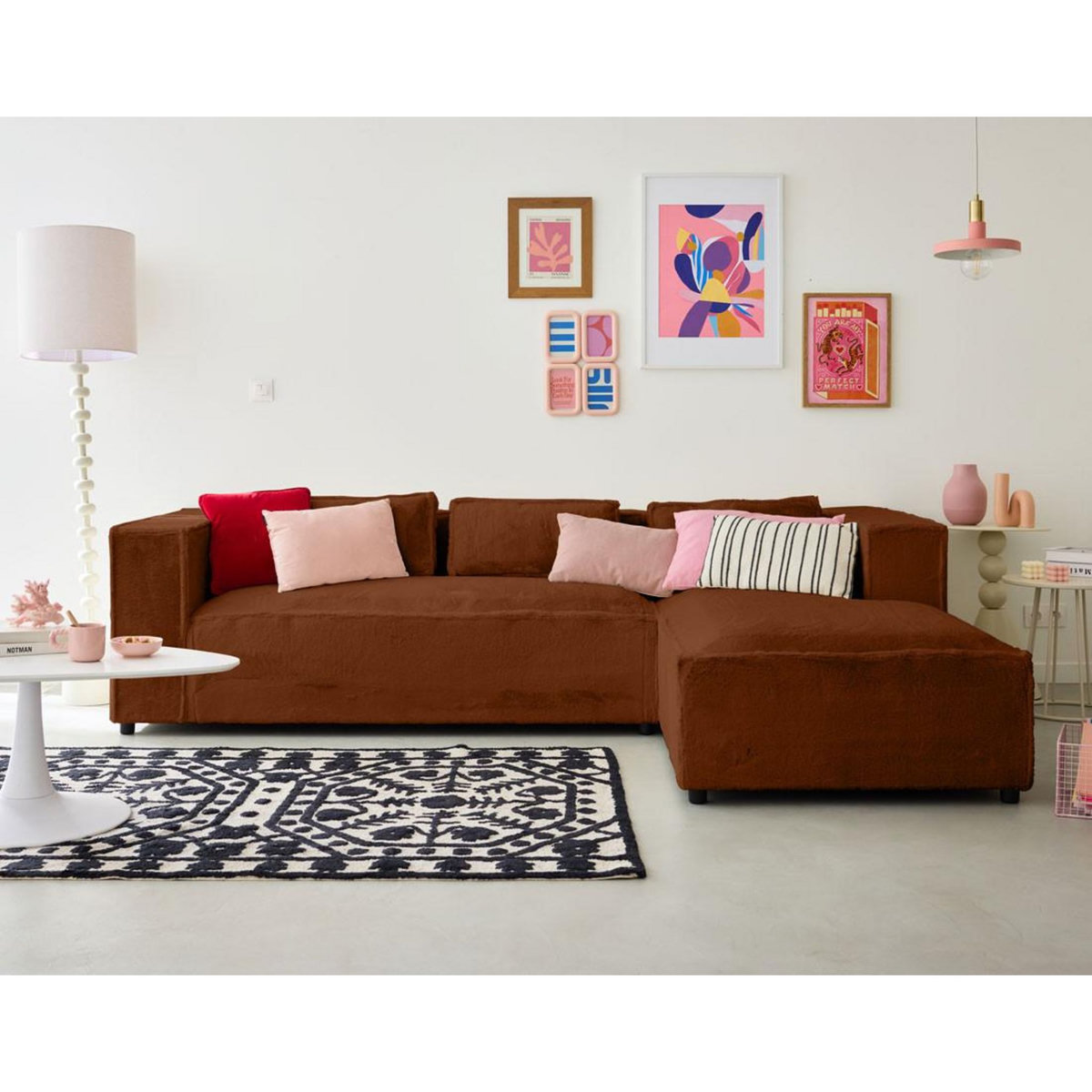 LISA DESIGN Stella - canapé d'angle droit - 4 places - en fausse fourrure