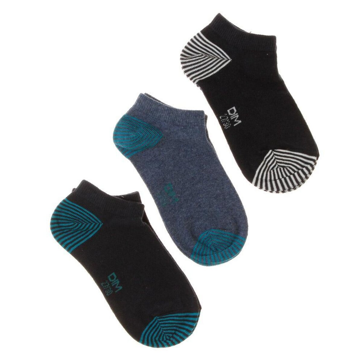 DIM 3x Paires de Chaussettes Bleu/ à Motifs Fille Dim Fantaisie