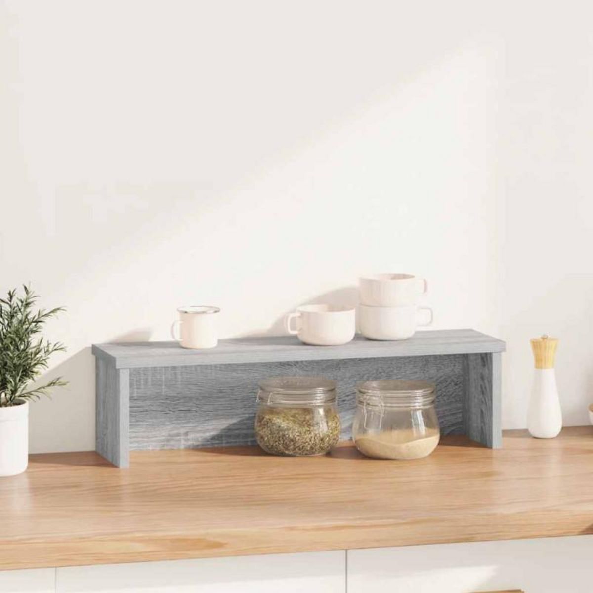 VIDAXL Étagère de cuisine empilable sonoma gris 60x15x16 cm